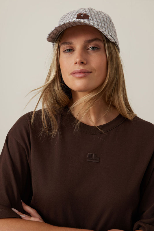Pip Everyday Cap | Wine Choc Blue Check