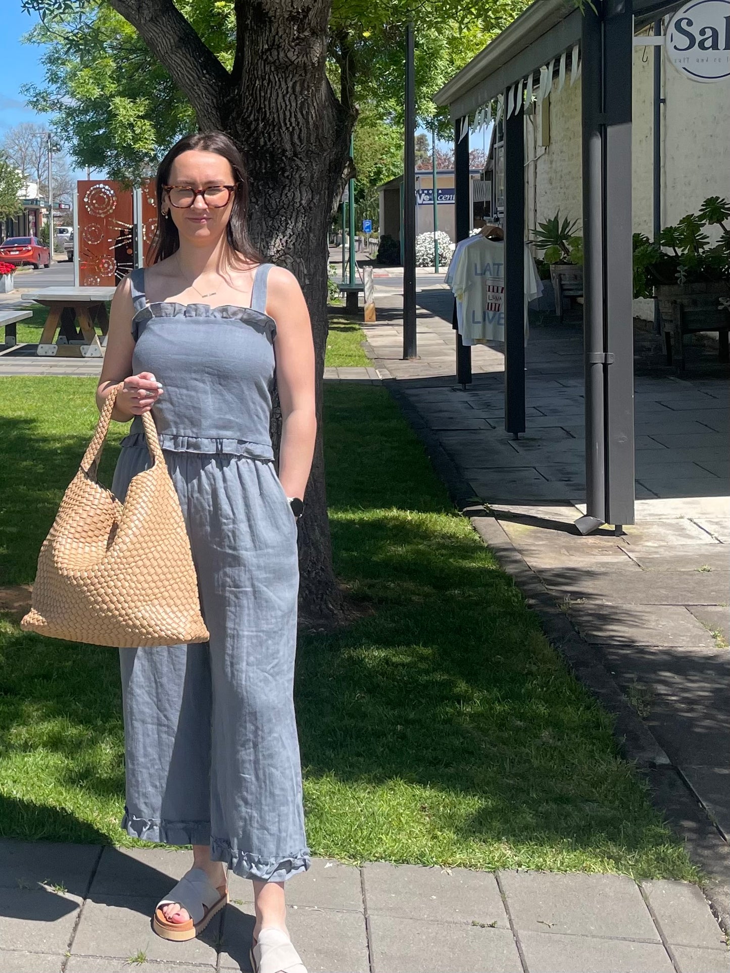 True Fantasy Linen Top | Smoke Blue