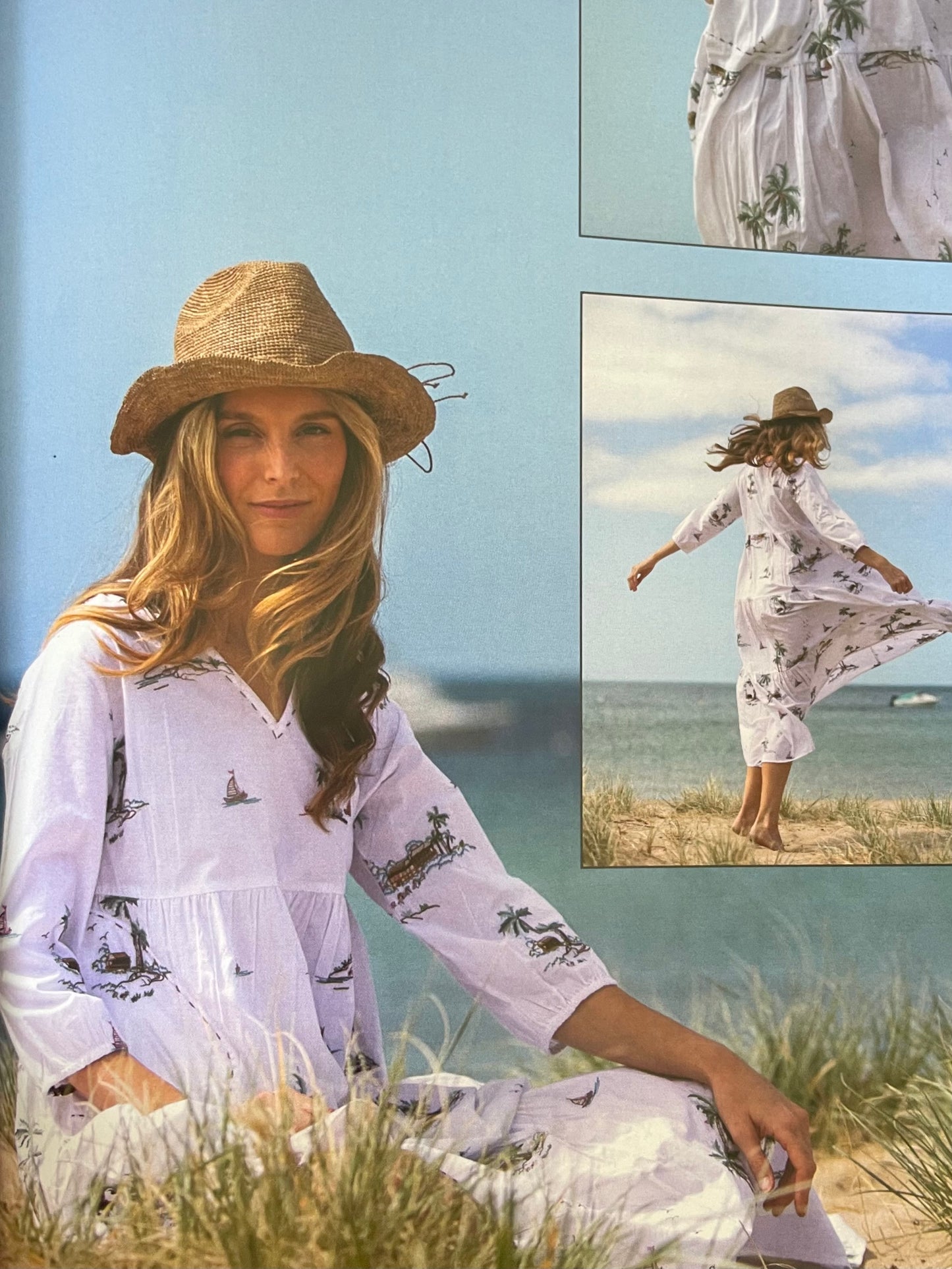 YAS Palms Maxi White Embroidered Multi