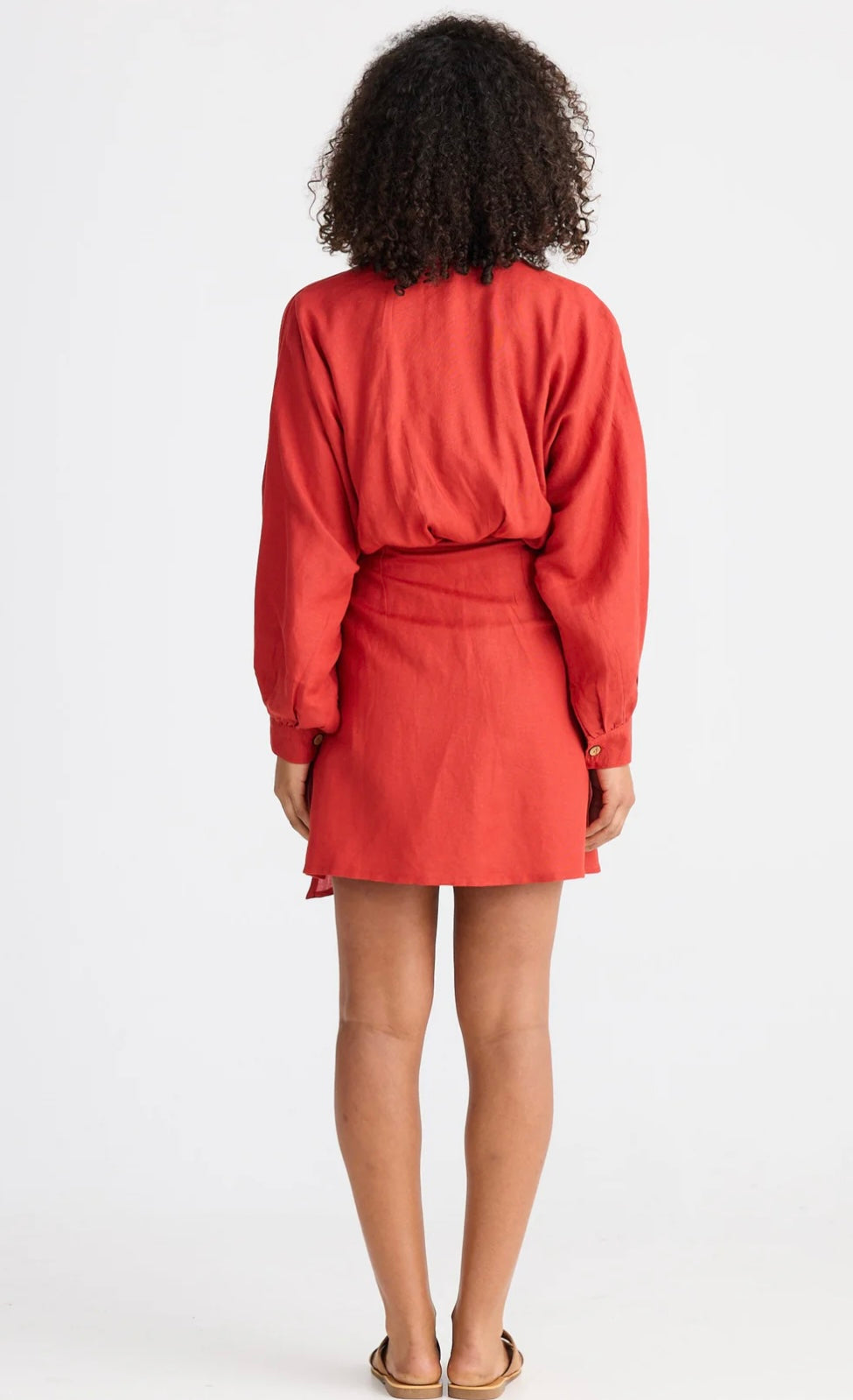 Porto Dress - Cherry Linen