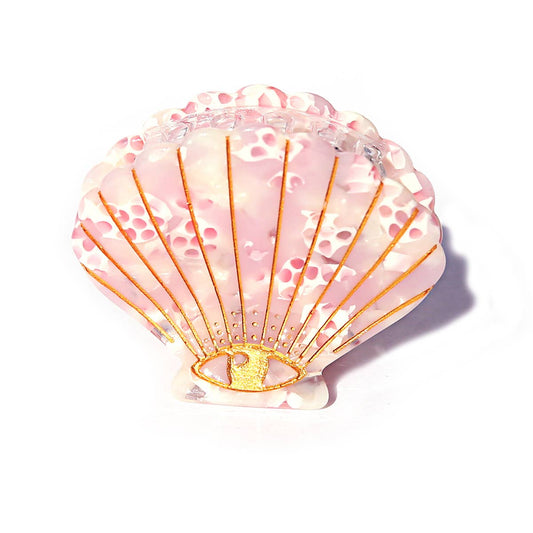 Rose Quartz Shell Clip