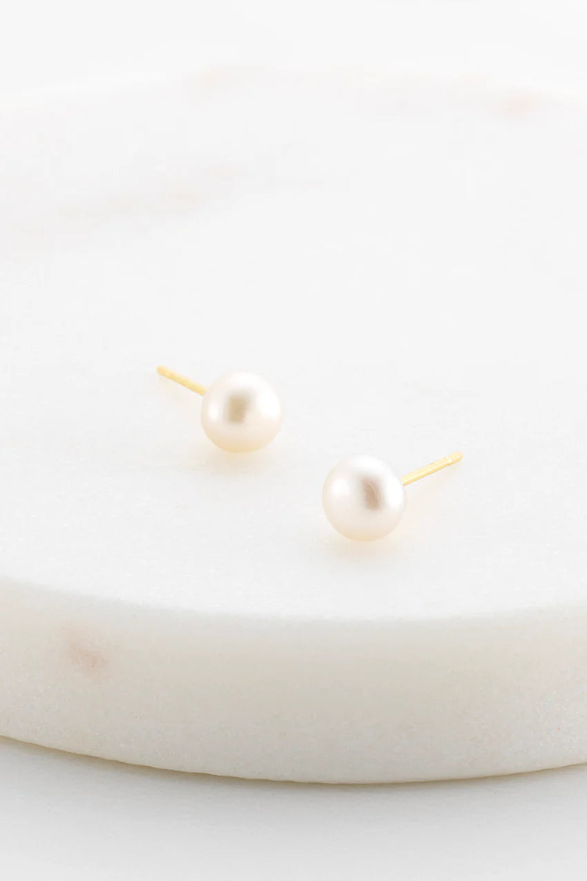 Leah Pearl Stud | Gold