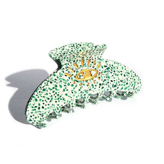 Hair Claw Green Terrazzo