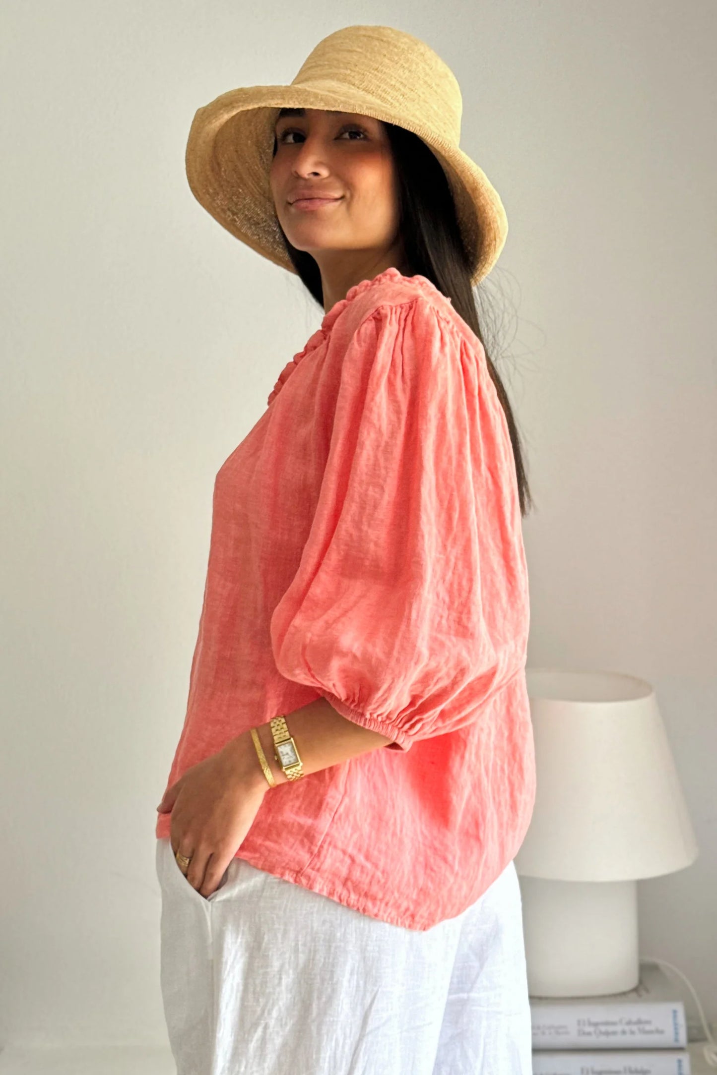 Solita Linen Blouse | Peach