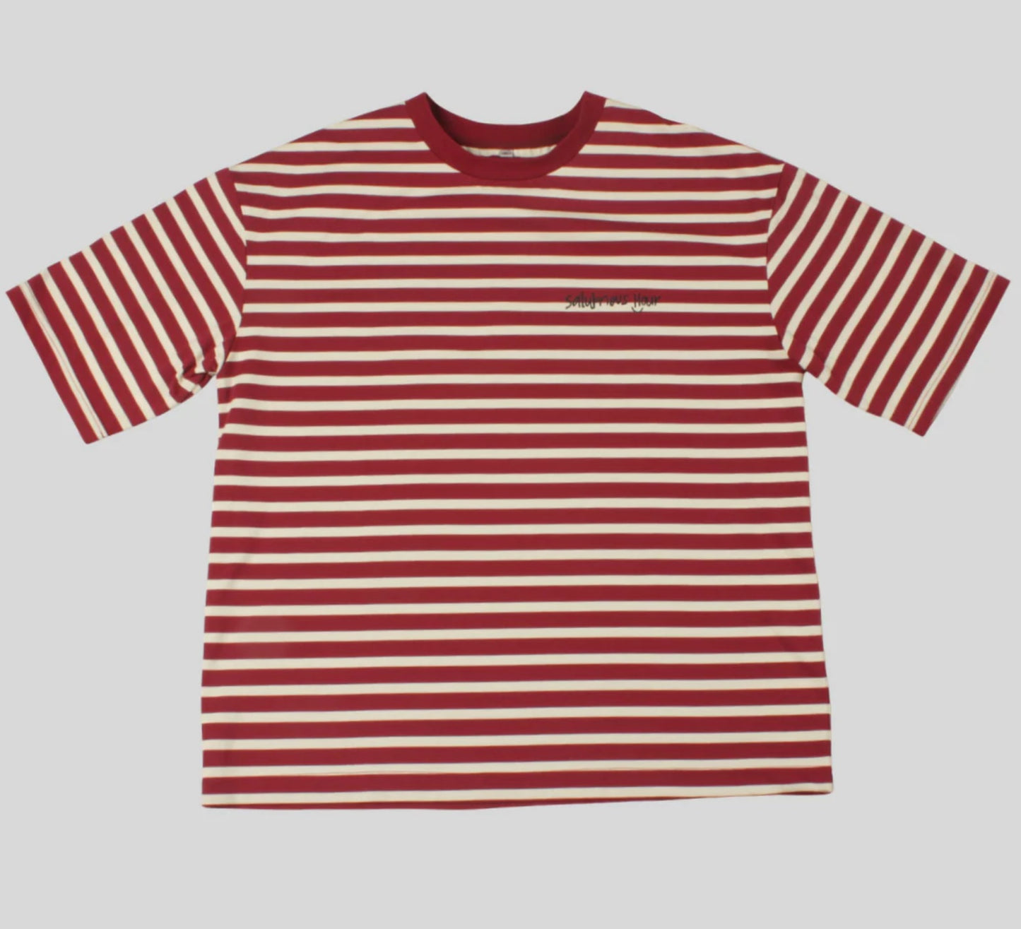 Red & White Boxy Tee | Unisex