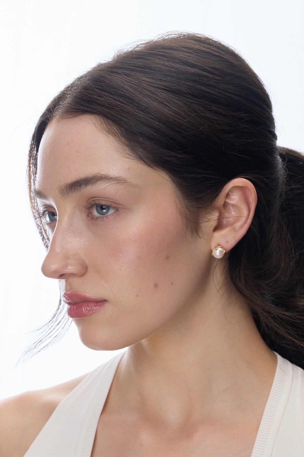 Elise Pearl Stud | Gold