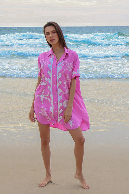 Ocean Club Shirt Dress | Pink