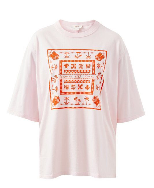 Liv Oversized Tee | Sunfaded Tint + Island Scarf