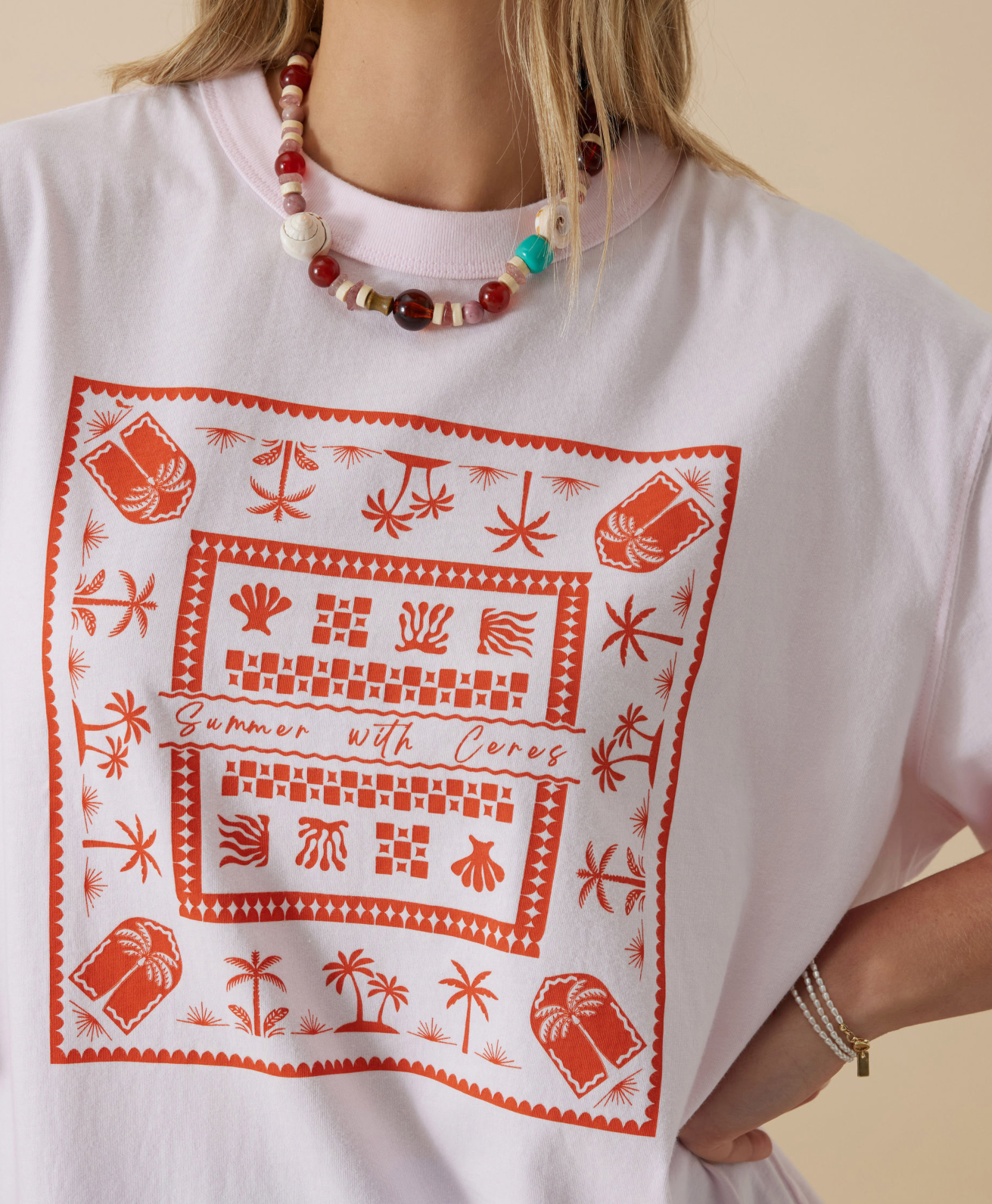 Liv Oversized Tee | Sunfaded Tint + Island Scarf