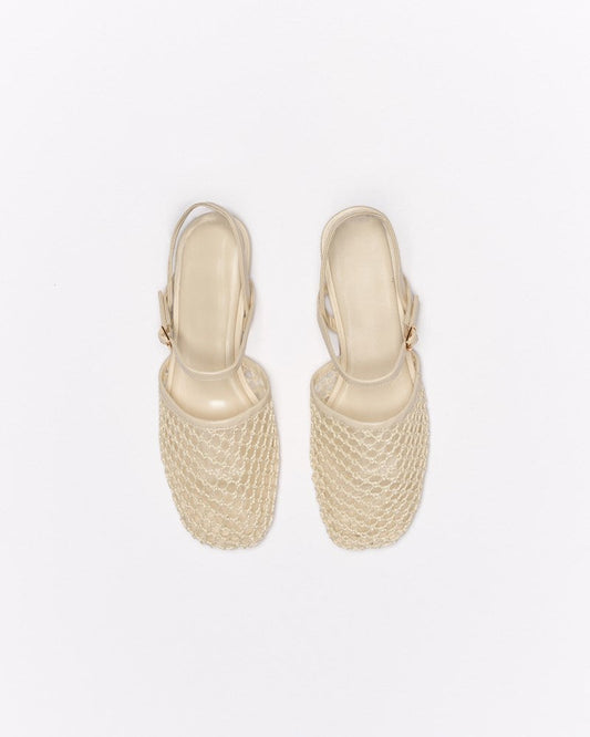 Anni Leather Flat | White
