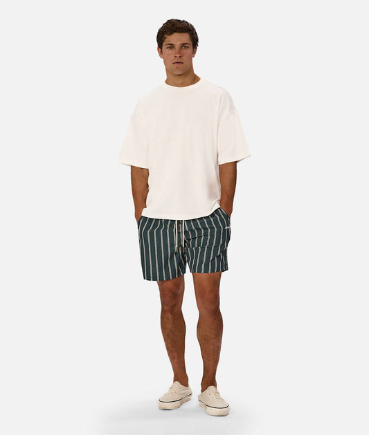 The Posada Swim Short | Pine/White