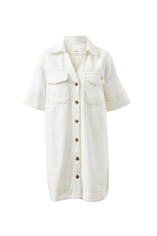 Bonnie Relaxed Shirt Dress | Ecru