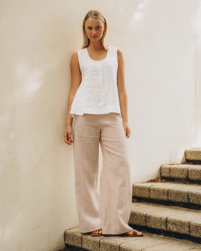Linen Top | White