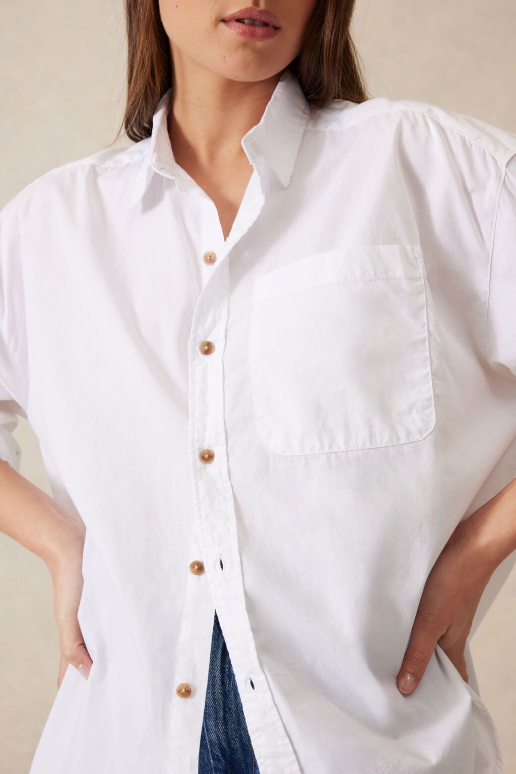 Peta Oversized Shirt | White
