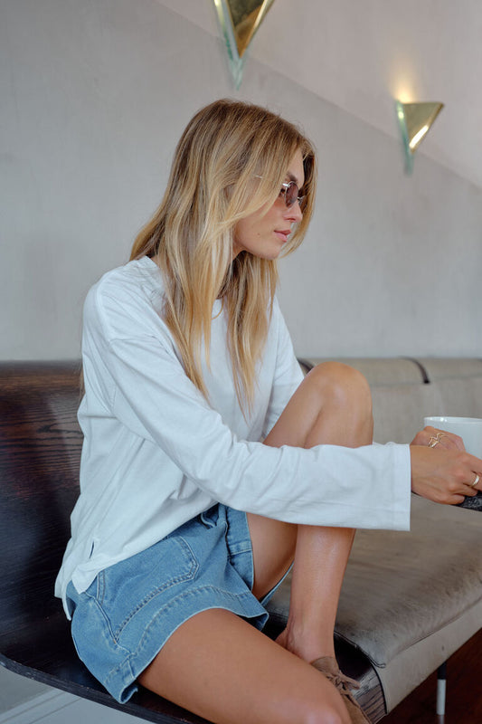 Scout Slouchy L/S Tee | White