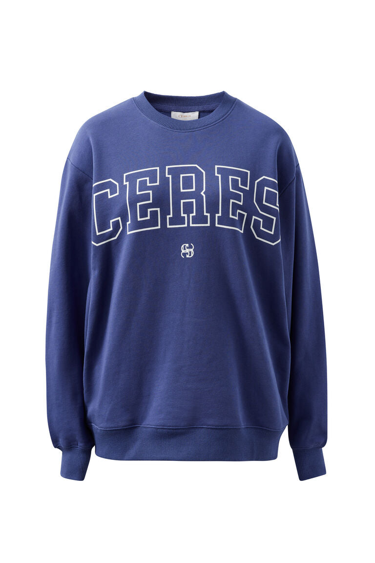 Isla Oversized Slouchy Crew | Washed Navy