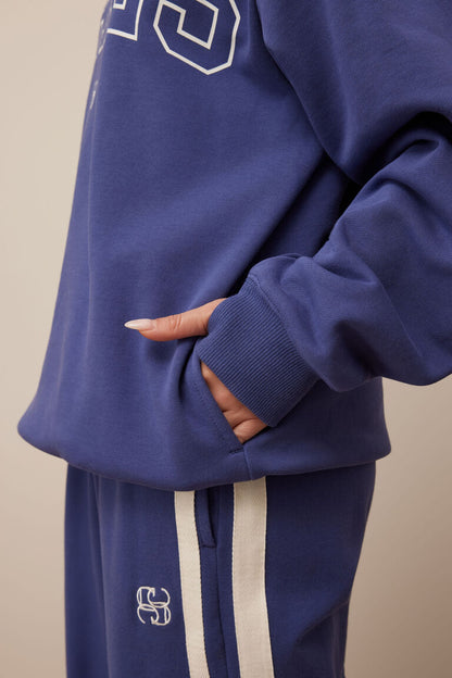 Isla Oversized Slouchy Crew | Washed Navy