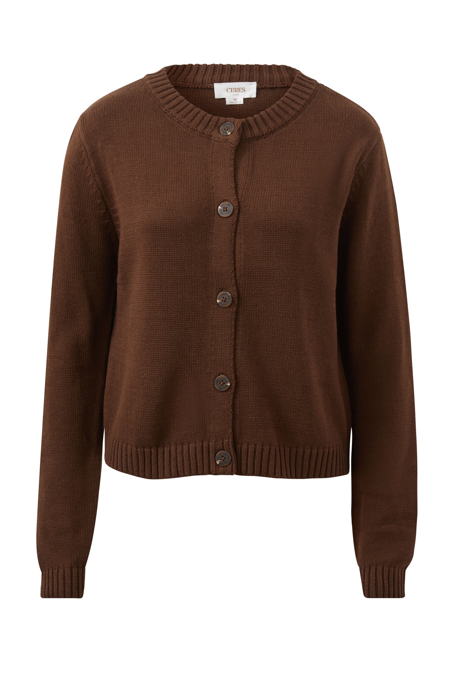 Nelly Long Sleeve Knit Cardi | Chocolate