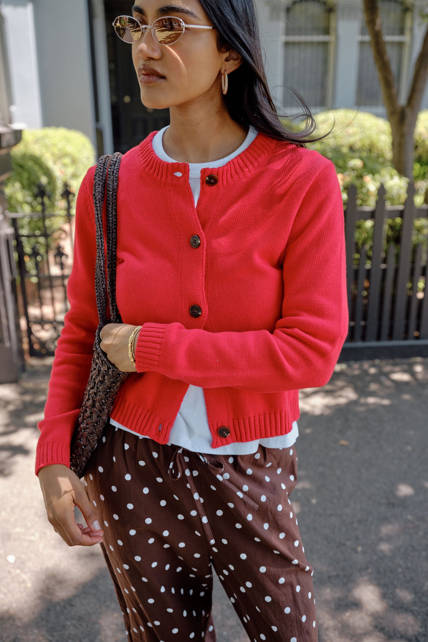 Nelly Long Sleeve Knit Cardi | Fiery Red