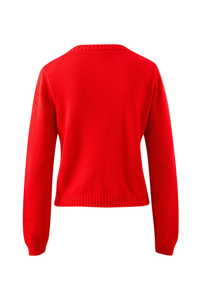 Nelly Long Sleeve Knit Cardi | Fiery Red