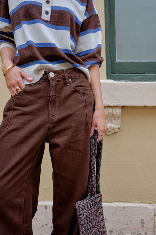 Demi Barrel Jean | Bitter Choc