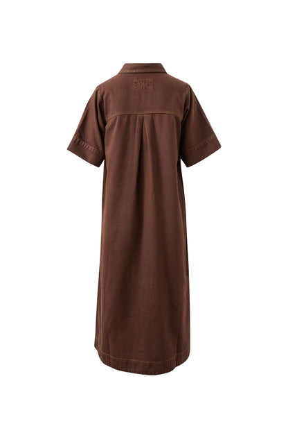 Ava Short Sleeve Midi Dress | Chocolate
