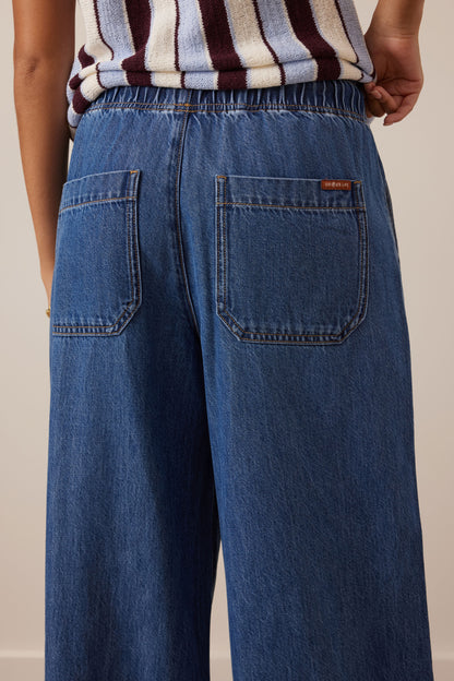 Andie Wide Leg Drawstring Pant | Fresh Indigo