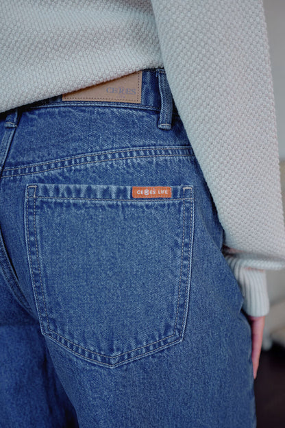 Leah Tapered Barrel Jean | Fresh Indigo