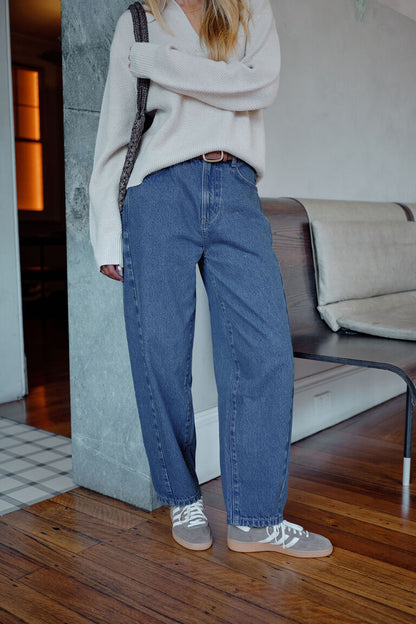 Leah Tapered Barrel Jean | Fresh Indigo