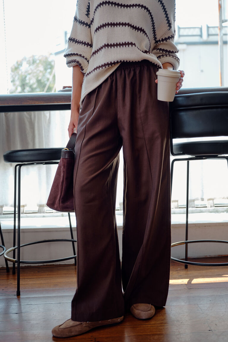 Izzie Pinstitch Pant | Chocolate