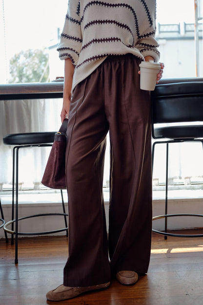 Izzie Pinstitch Pant | Chocolate