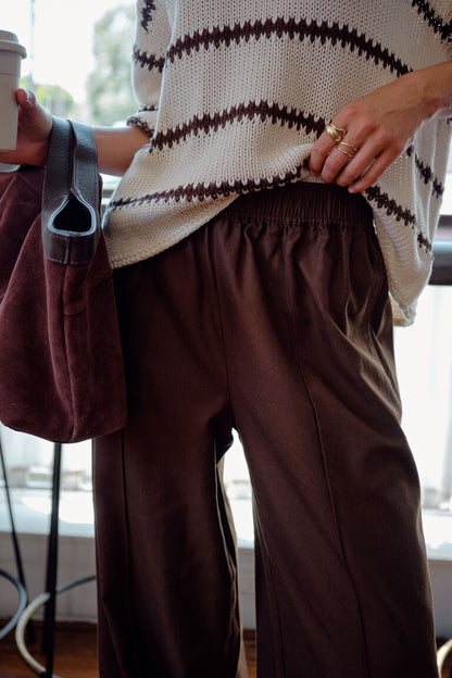 Izzie Pinstitch Pant | Chocolate
