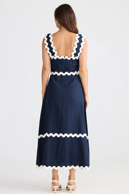 Marlo Midi Dress - Navy