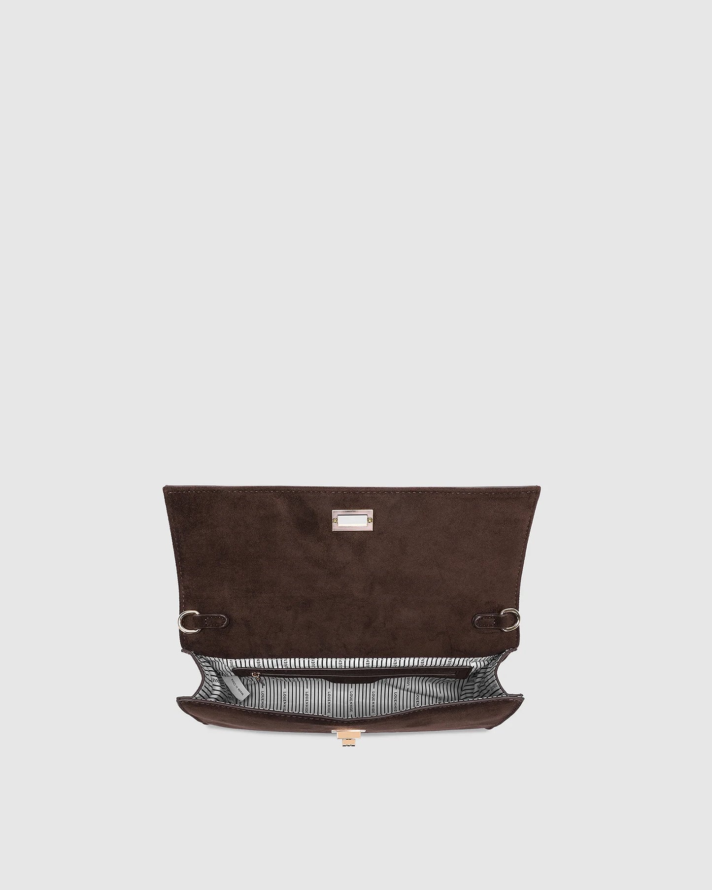 Delaney Suedette Clutch | Chocolate