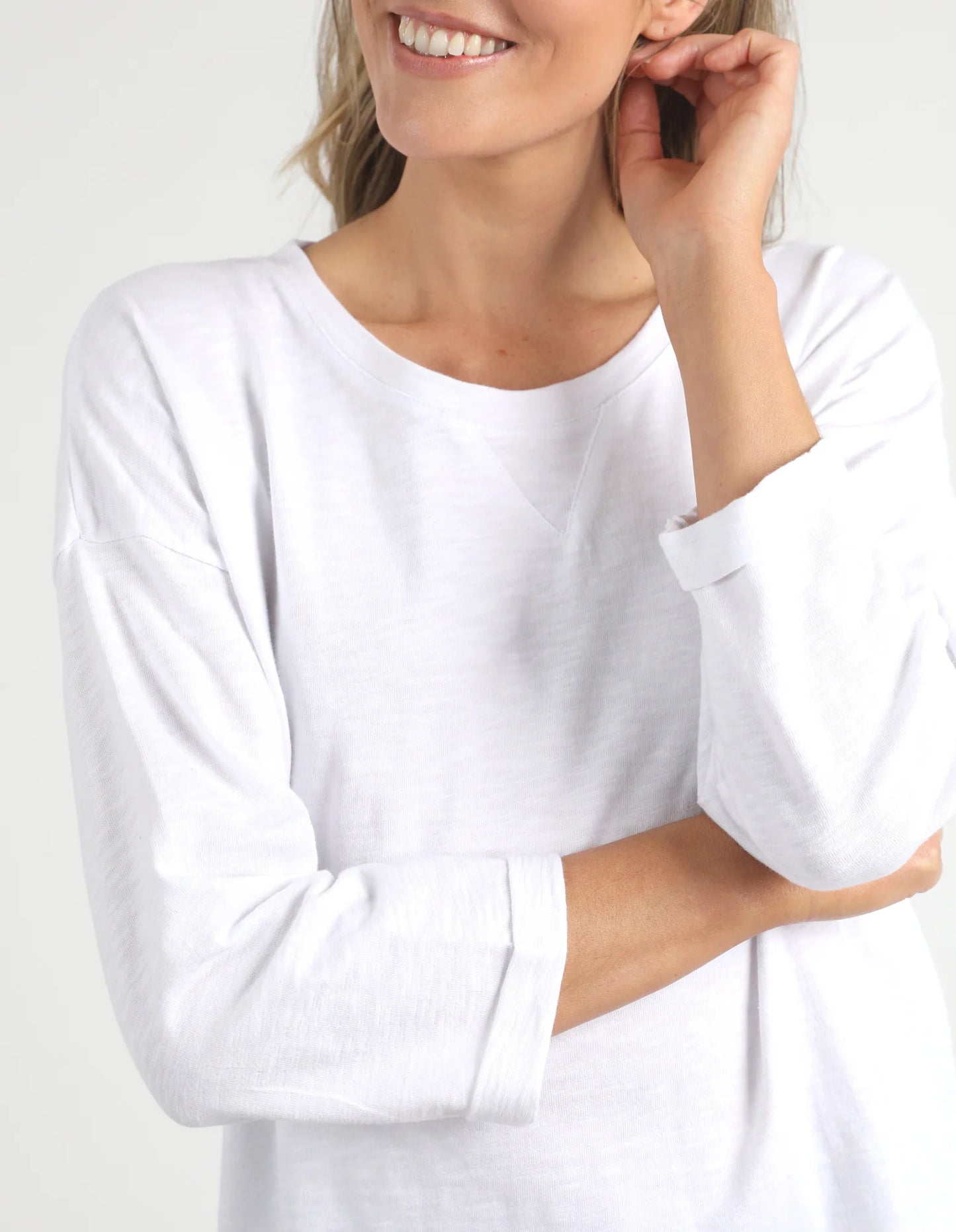 Annie 3/4 Sleeve Tee | White