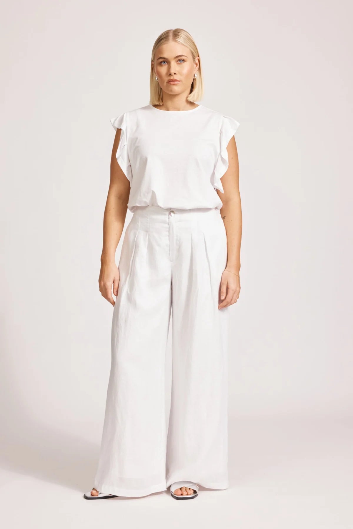 Miramar Palazzo Pant | White