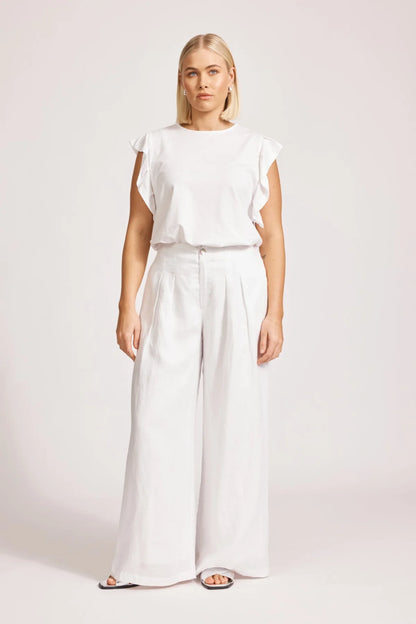 Miramar Palazzo Pant | White