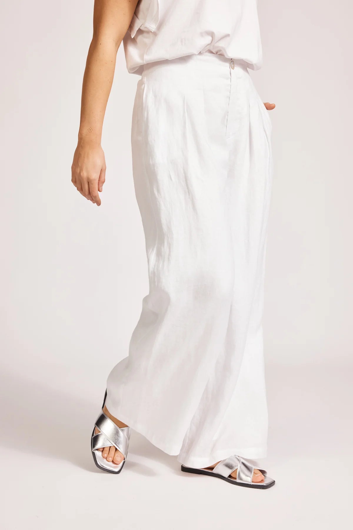 Miramar Palazzo Pant | White