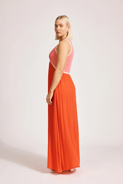 Alegria Spliced Maxi Dress | Cameo Coral
