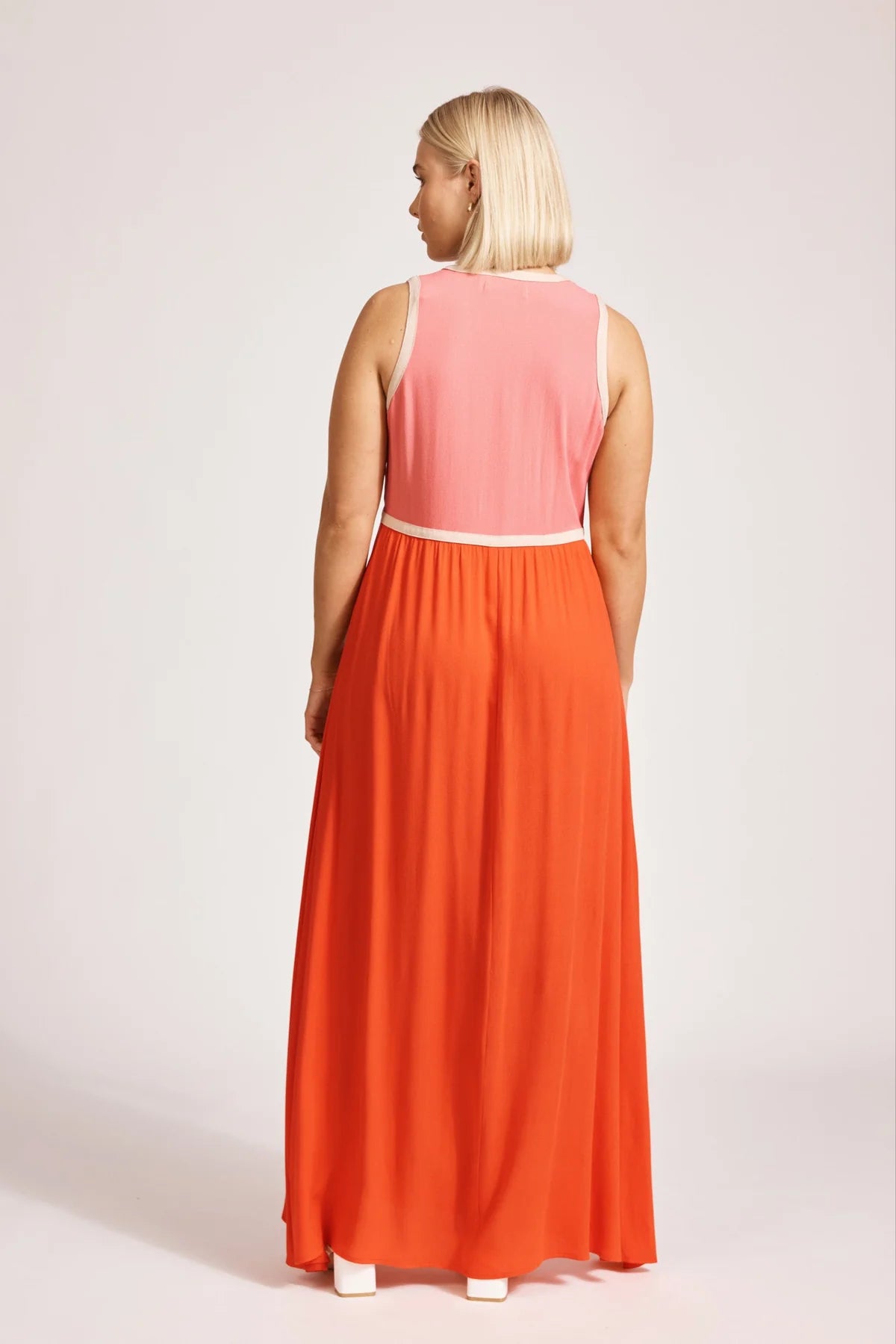 Alegria Spliced Maxi Dress | Cameo Coral