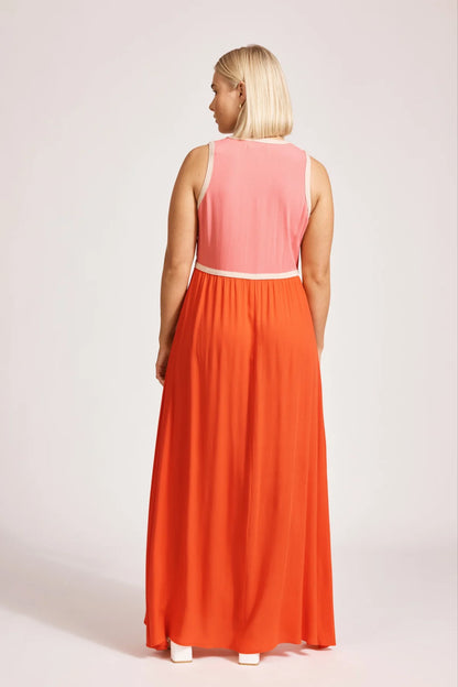 Alegria Spliced Maxi Dress | Cameo Coral
