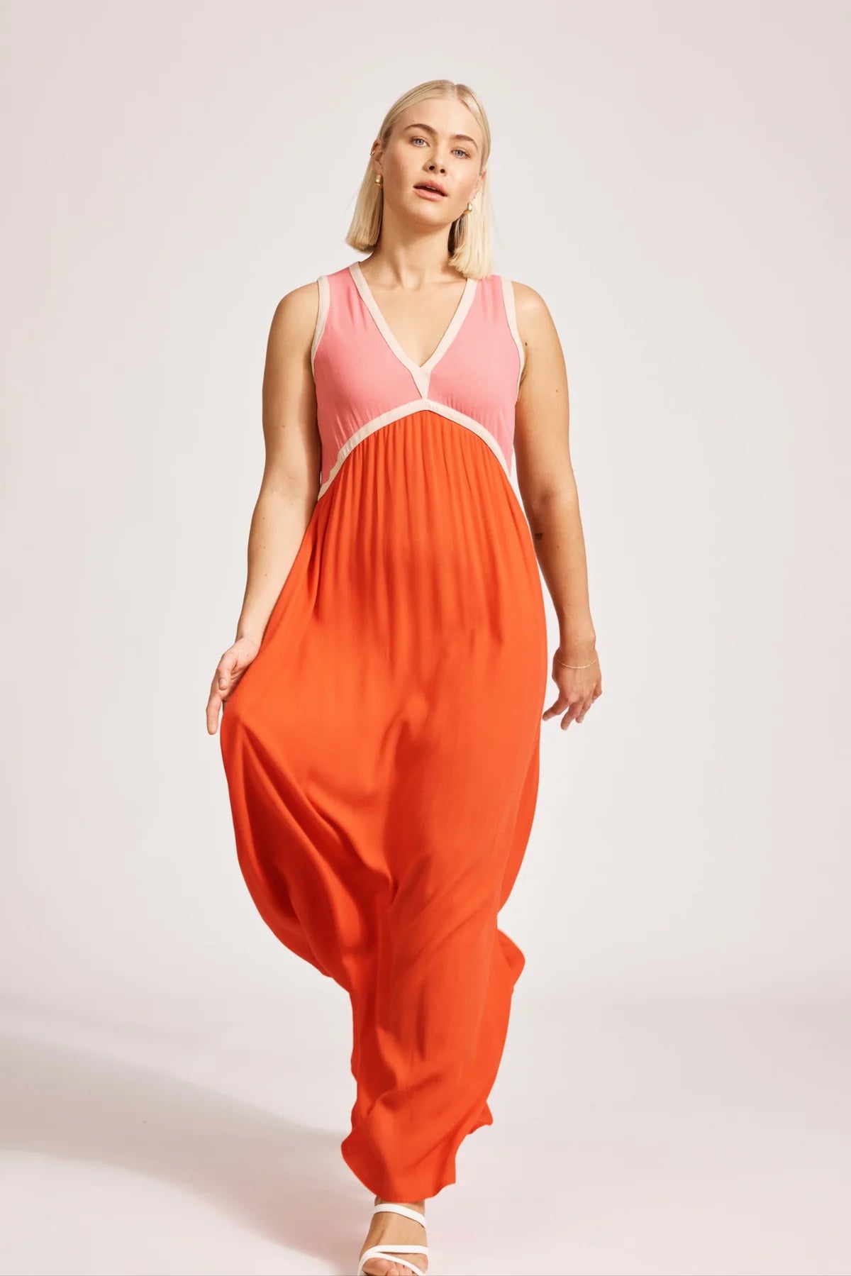 Alegria Spliced Maxi Dress | Cameo Coral