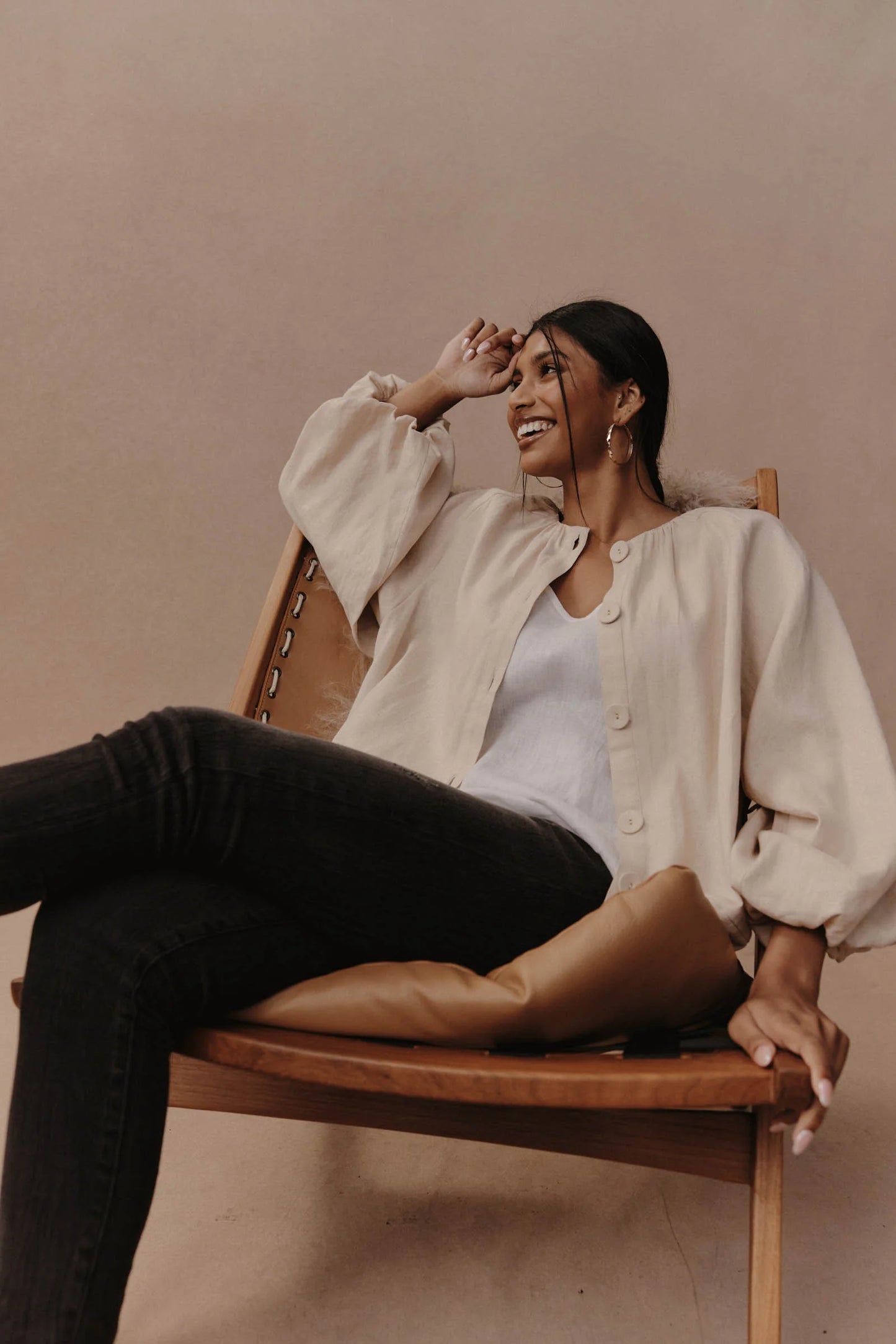 Laax Button Blouse | Ecru