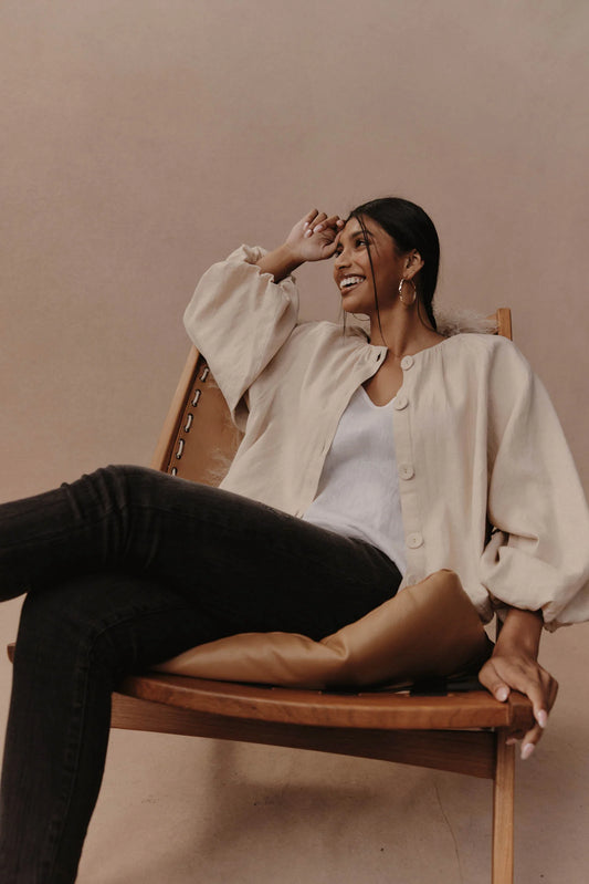 Laax Button Blouse | Ecru