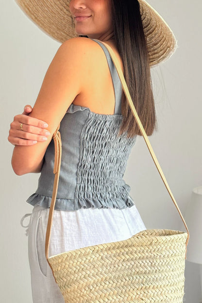 True Fantasy Linen Top | Smoke Blue