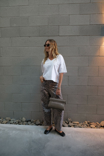 Boxy V Neck Tee | White