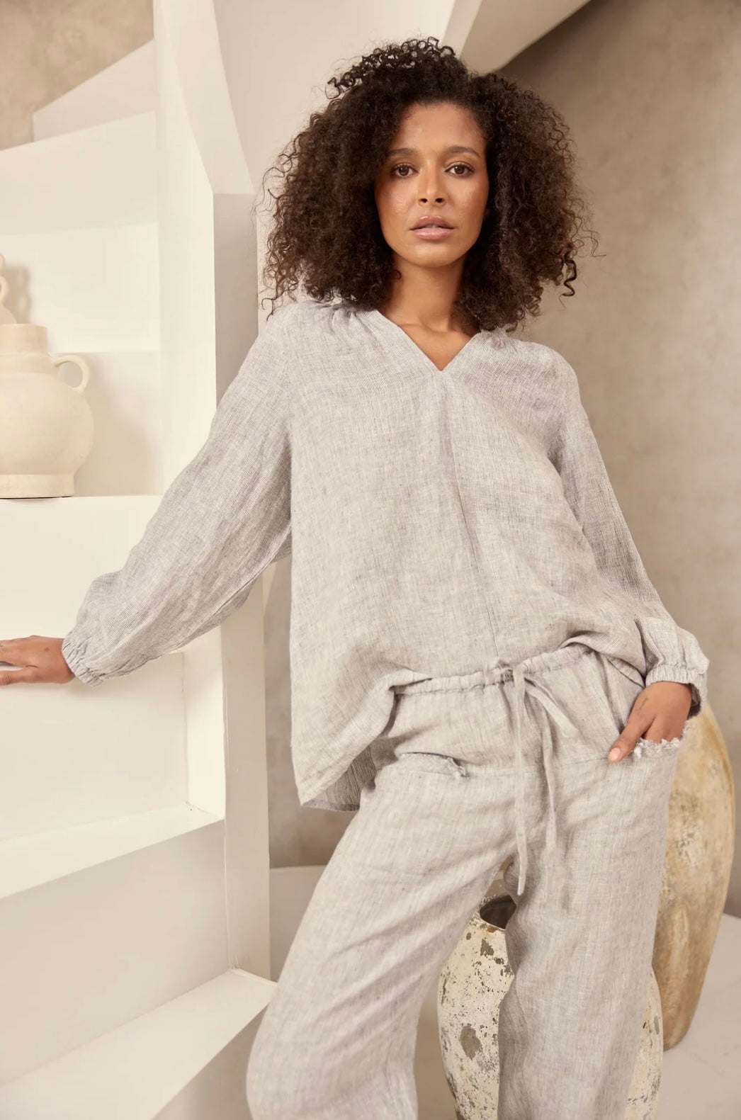 Ria Top | Charcoal Fleck