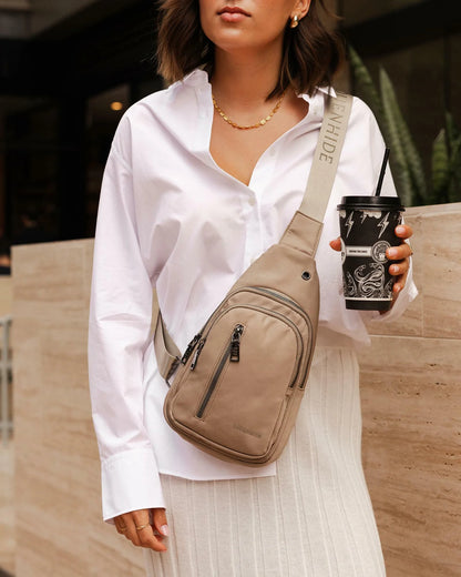 Boyd Nylon Sling Bag | Beige