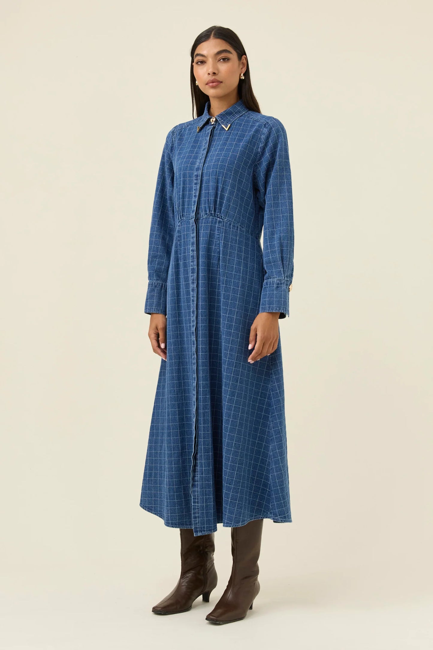 Sloane Denim Maxi Dress | Check