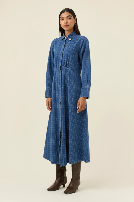 Sloane Denim Maxi Dress | Check